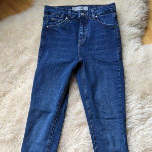 Super high rise stretch denim skinny jeans, Topshop size 26/32